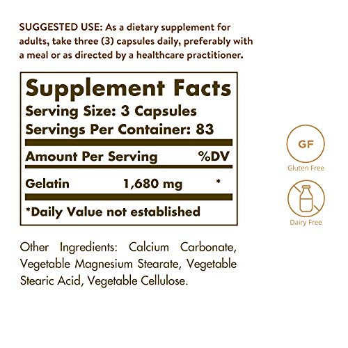 Foto 2 | Suplemento Solgar Gelatin 1680 Mg 250 Cápsulas Bone Joint Skin - Venta Internacional.