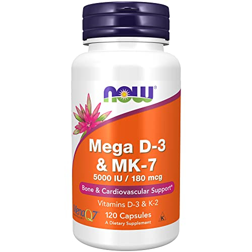 Foto 2 pulgar | Suplemento Now Mega D-3 Y Mk-7 5000 Ui/180 Mcg 120 Cápsulas - Venta Internacional.