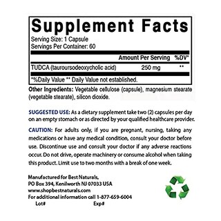 Foto 2 | Suplemento Best Naturals Tudca 250 Mg Tauroursodesoxicólico Ac - Venta Internacional.