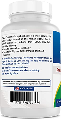 Foto 5 pulgar | Suplemento Best Naturals Tudca 250 Mg Tauroursodesoxicólico Ac - Venta Internacional.