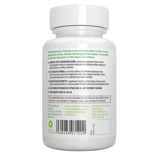 Foto 8 pulgar | Suplemento Igennus Triple Magnesium Complex 90 Cápsulas - Venta Internacional.