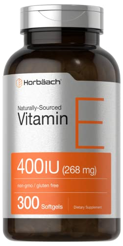Suplemento De Vitamina E, 400 Ui, Cápsulas Blandas, 268 Mg, 300 Unidades, Horbaac - Venta Internacional.