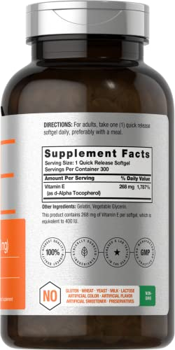 Foto 2 | Suplemento De Vitamina E, 400 Ui, Cápsulas Blandas, 268 Mg, 300 Unidades, Horbaac - Venta Internacional.