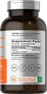 Foto 2 | Suplemento De Vitamina E, 400 Ui, Cápsulas Blandas, 268 Mg, 300 Unidades, Horbaac - Venta Internacional.