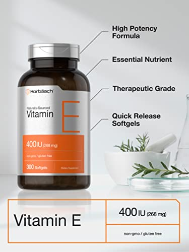 Foto 4 pulgar | Suplemento De Vitamina E, 400 Ui, Cápsulas Blandas, 268 Mg, 300 Unidades, Horbaac - Venta Internacional.