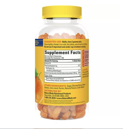 Foto 3 pulgar | Suplemento Dietético De Vitamina C Nature Made Adult Gummies 200 - Venta Internacional.