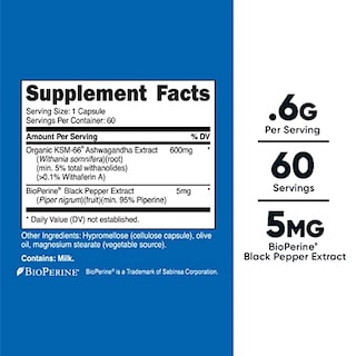 Foto 2 | Suplemento Nutricost Ksm-66 De Extracto De Raíz De Ashwagandha 600 Mg - Venta Internacional.