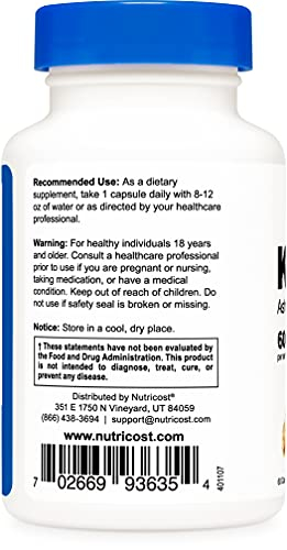 Foto 5 pulgar | Suplemento Nutricost Ksm-66 De Extracto De Raíz De Ashwagandha 600 Mg - Venta Internacional.