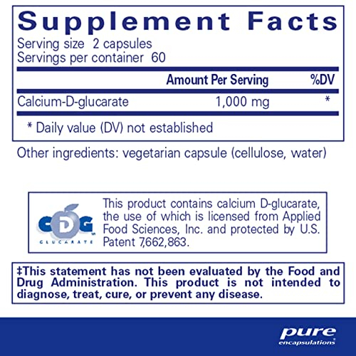 Foto 3 pulgar | Suplemento Pure Encapsulations Calcium-d-glucarate 120 Cápsulas - Venta Internacional.