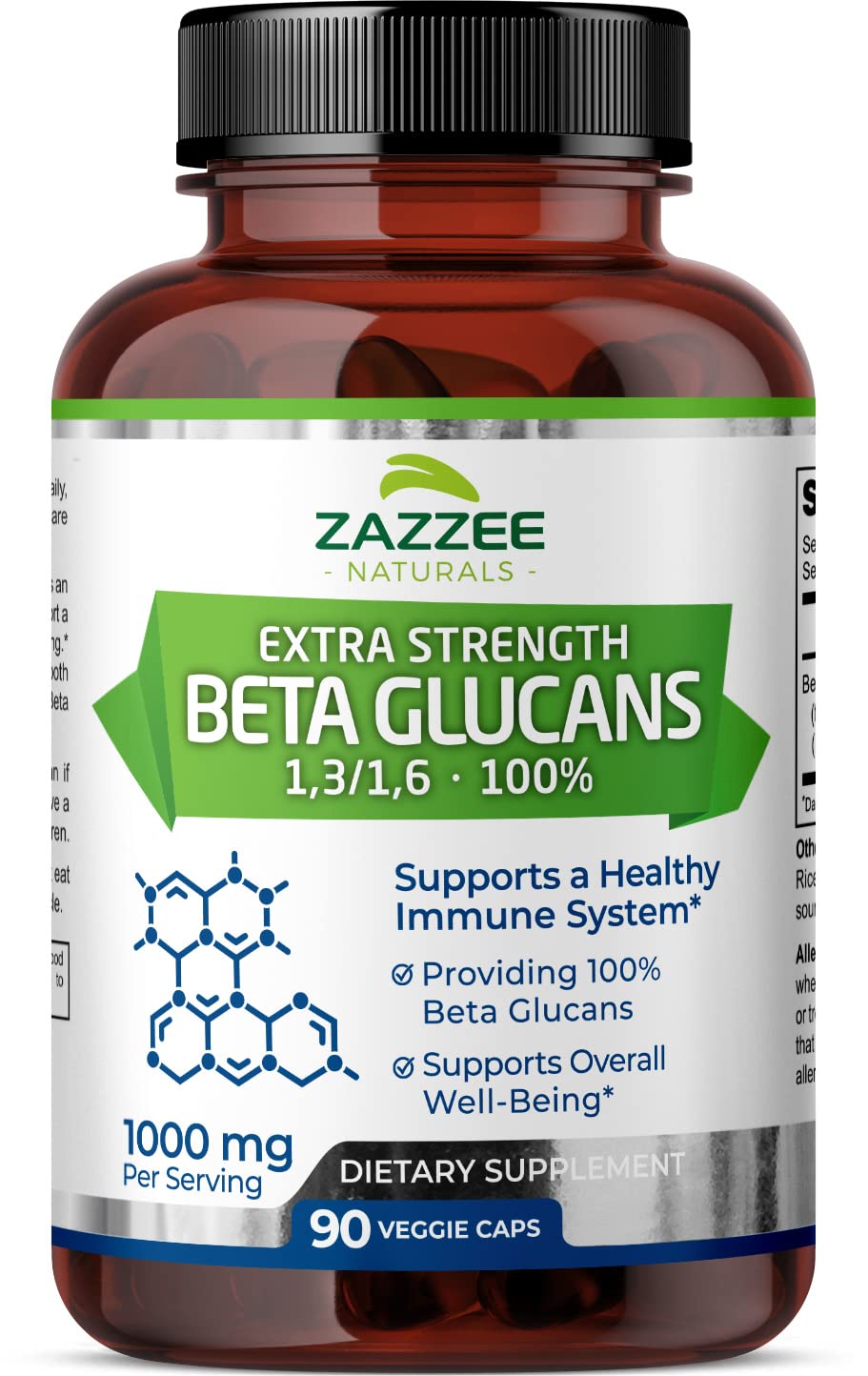 Foto 2 pulgar | Suplemento Zazzee Extra Strength Beta Glucans 1000 Mg - Venta Internacional.