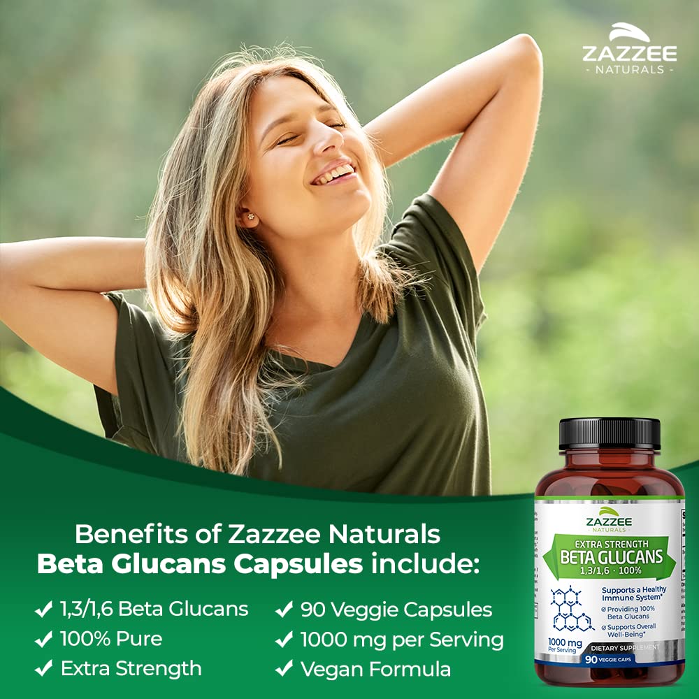 Foto 3 pulgar | Suplemento Zazzee Extra Strength Beta Glucans 1000 Mg - Venta Internacional.