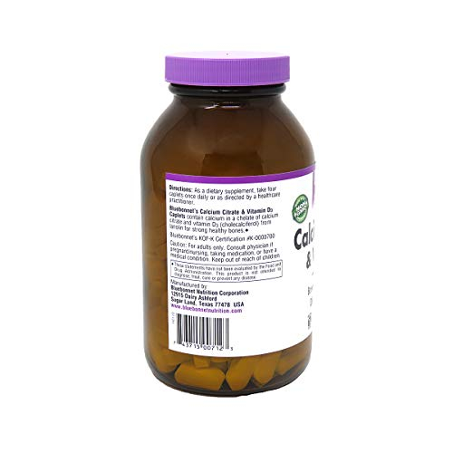 Foto 7 pulgar | Suplemento De Citrato De Calcio Bluebonnet Más Vitamina D3 180 Cápsulas - Venta Internacional.