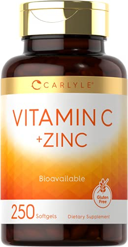 Foto 2 pulgar | Complemente La Vitamina C De Carlyle Con Zinc 250 Cápsulas Blandas - Venta Internacional.