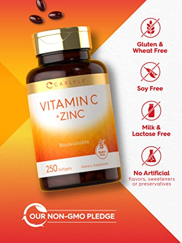 Foto 5 pulgar | Complemente La Vitamina C De Carlyle Con Zinc 250 Cápsulas Blandas - Venta Internacional.