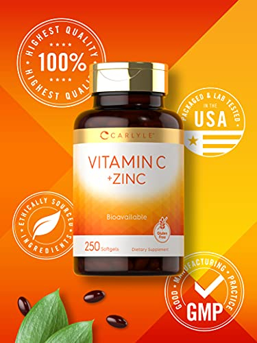 Foto 6 pulgar | Complemente La Vitamina C De Carlyle Con Zinc 250 Cápsulas Blandas - Venta Internacional.