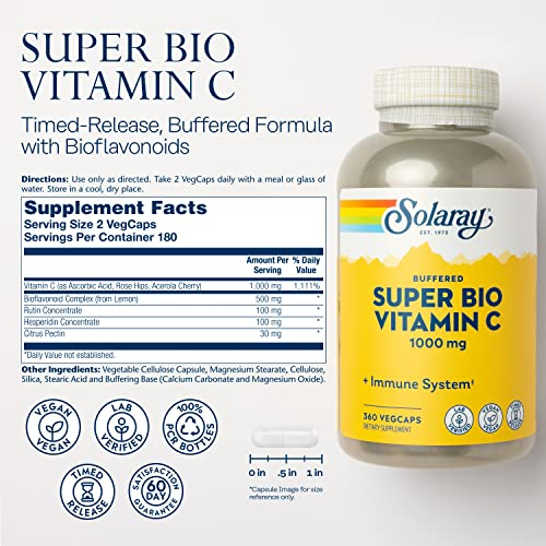Foto 3 pulgar | Suplemento Solaray Super Bio De Vitamina C Tamponada, 1000 Mg - Venta Internacional.