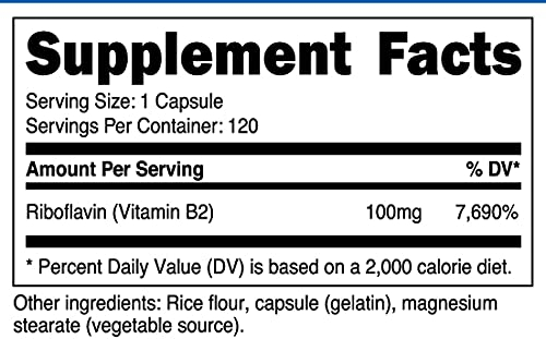 Foto 3 pulgar | Suplemento Nutricost De Vitamina B2 (riboflavina) 100 Mg 120 Cápsulas - Venta Internacional.