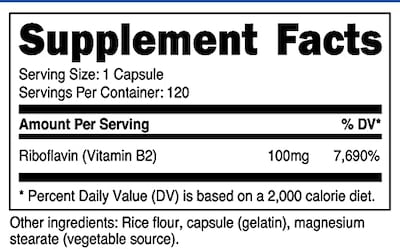 Foto 2 | Suplemento Nutricost De Vitamina B2 (riboflavina) 100 Mg 120 Cápsulas - Venta Internacional.