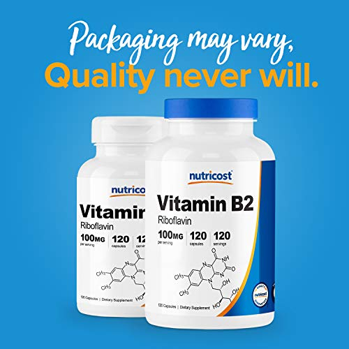 Foto 4 pulgar | Suplemento Nutricost De Vitamina B2 (riboflavina) 100 Mg 120 Cápsulas - Venta Internacional.