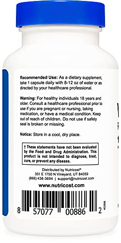 Foto 6 pulgar | Suplemento Nutricost De Vitamina B2 (riboflavina) 100 Mg 120 Cápsulas - Venta Internacional.