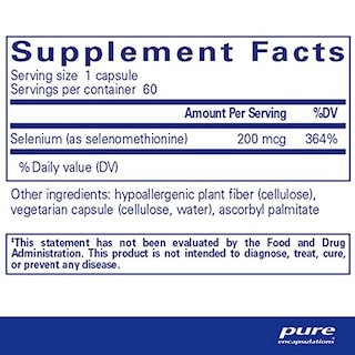 Foto 2 | Suplemento: Pure Encapsulations (selenio, Selenometionina, 60%) - Venta Internacional.