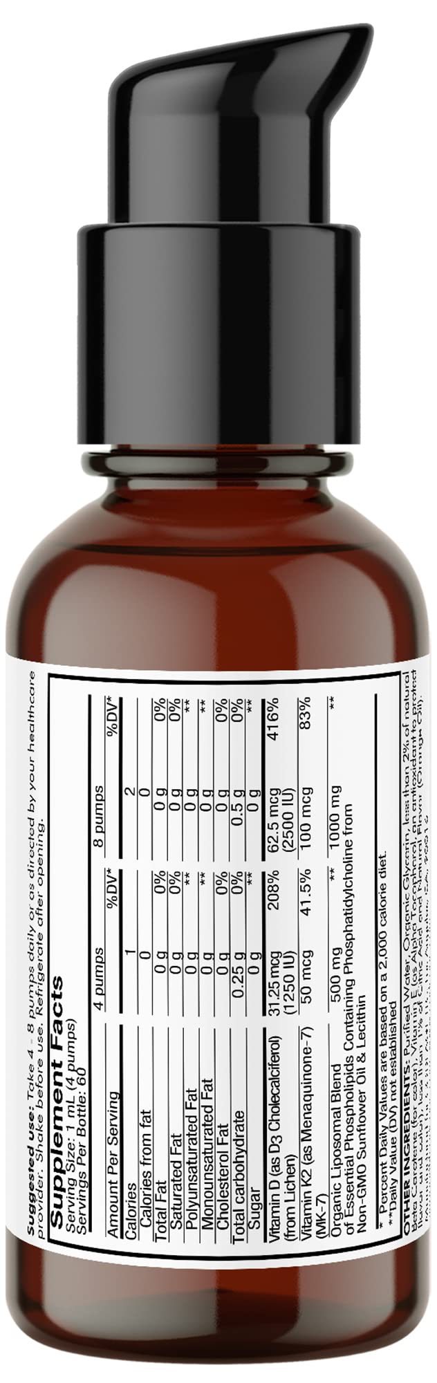 Foto 6 pulgar | Suplemento Líquido De Vitamina D3 K2 Liposomal Codeage, 60 Porciones - Venta Internacional.