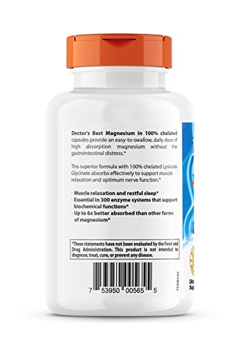 Foto 4 pulgar | Suplemento Doctor's Best, Lisinato De Magnesio, Glicinato, 120 Unidades - Venta Internacional.