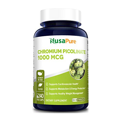 Foto 2 pulgar | Suplemento De Picolinato De Cromo Nusapure 1000 Mcg 240 Cápsulas - Venta Internacional.