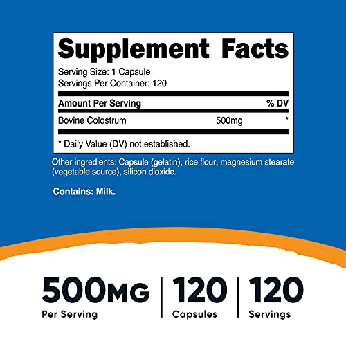 Foto 3 pulgar | Suplemento Nutricost De Calostro 500 Mg 120 Cápsulas - Venta Internacional.
