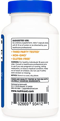Foto 5 pulgar | Suplemento Nutricost De Calostro 500 Mg 120 Cápsulas - Venta Internacional.