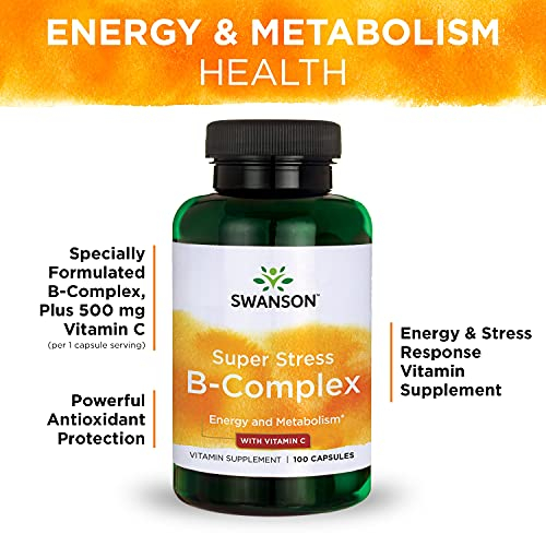 Foto 5 | Complementa El Complejo De Vitamina B De Swanson Con Vitamina C 100 Cápsulas - Venta Internacional.