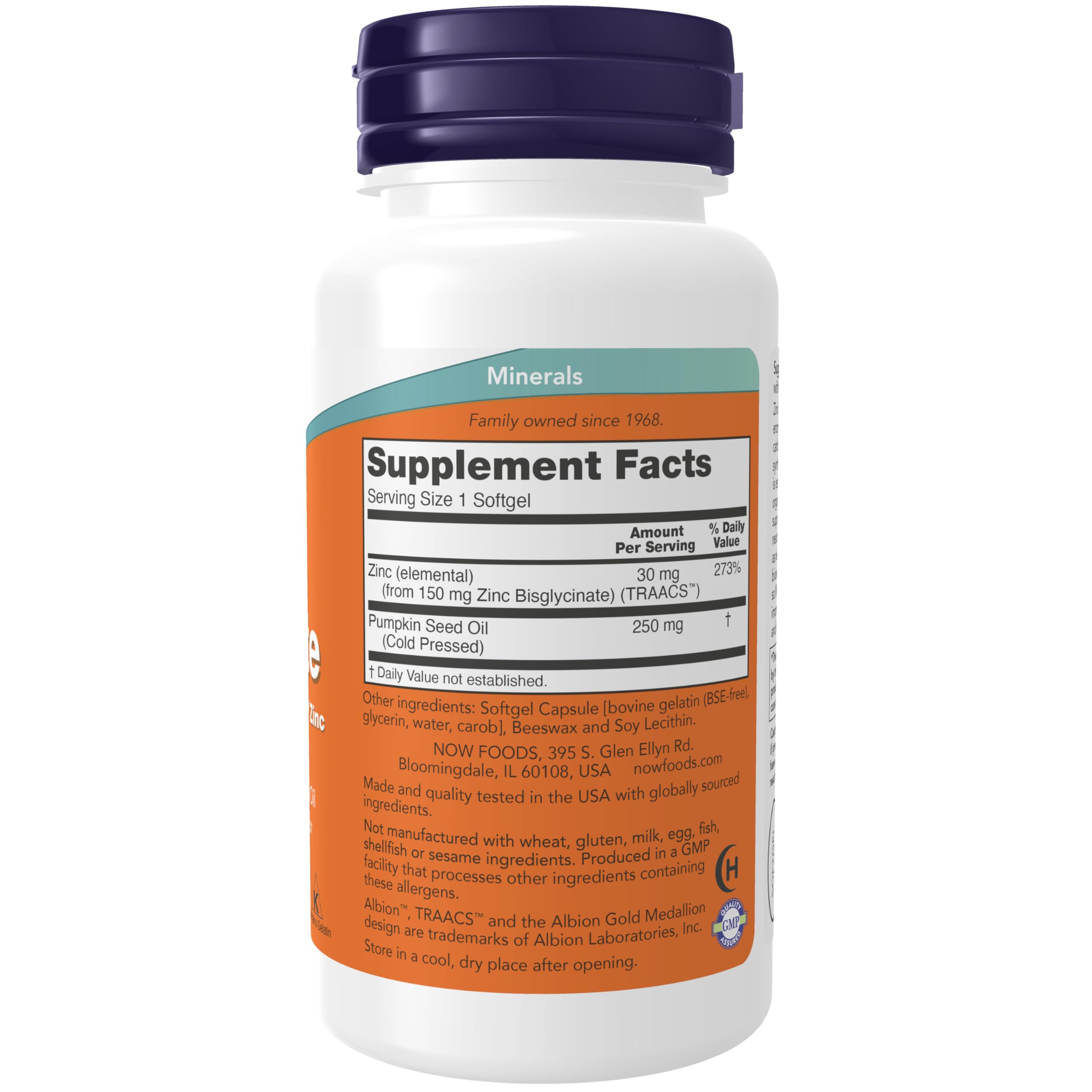Foto 3 pulgar | Complementa Ahora Glicinato De Zinc Con 250 Mg De Aceite De Semilla De Calabaza 120  - Venta Internacional.