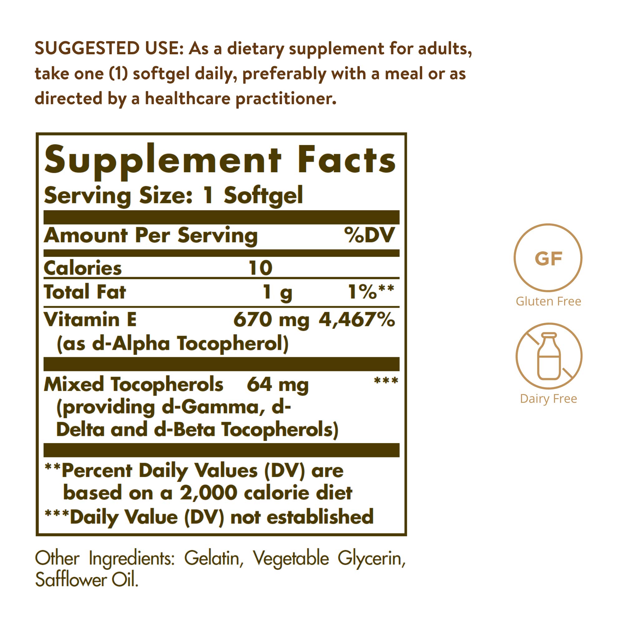 Foto 3 pulgar | Suplemento Solgar De Vitamina E 670 Mg (1000 Ui), 100 Cápsulas Blandas - Venta Internacional.