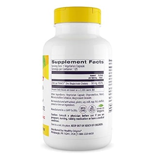 Foto 3 | Suplemento De Quelato De Bisglicinato De Zinc De Healthy Origins 50 Mg 12 - Venta Internacional.