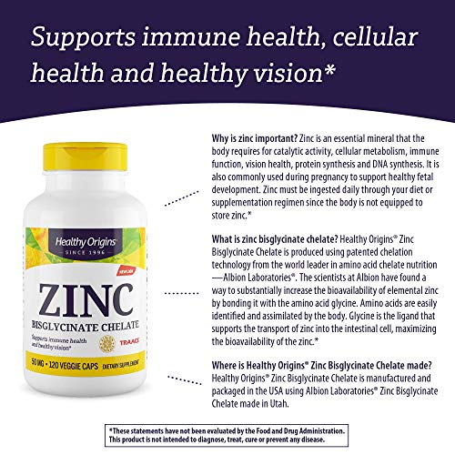 Foto 5 pulgar | Suplemento De Quelato De Bisglicinato De Zinc De Healthy Origins 50 Mg 12 - Venta Internacional.