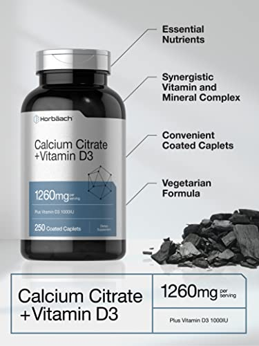 Foto 4 pulgar | Suplemento De Citrato De Calcio Horbaach 1260 Mg Con D3 1000 Ui 250  - Venta Internacional.