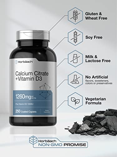 Foto 5 pulgar | Suplemento De Citrato De Calcio Horbaach 1260 Mg Con D3 1000 Ui 250  - Venta Internacional.