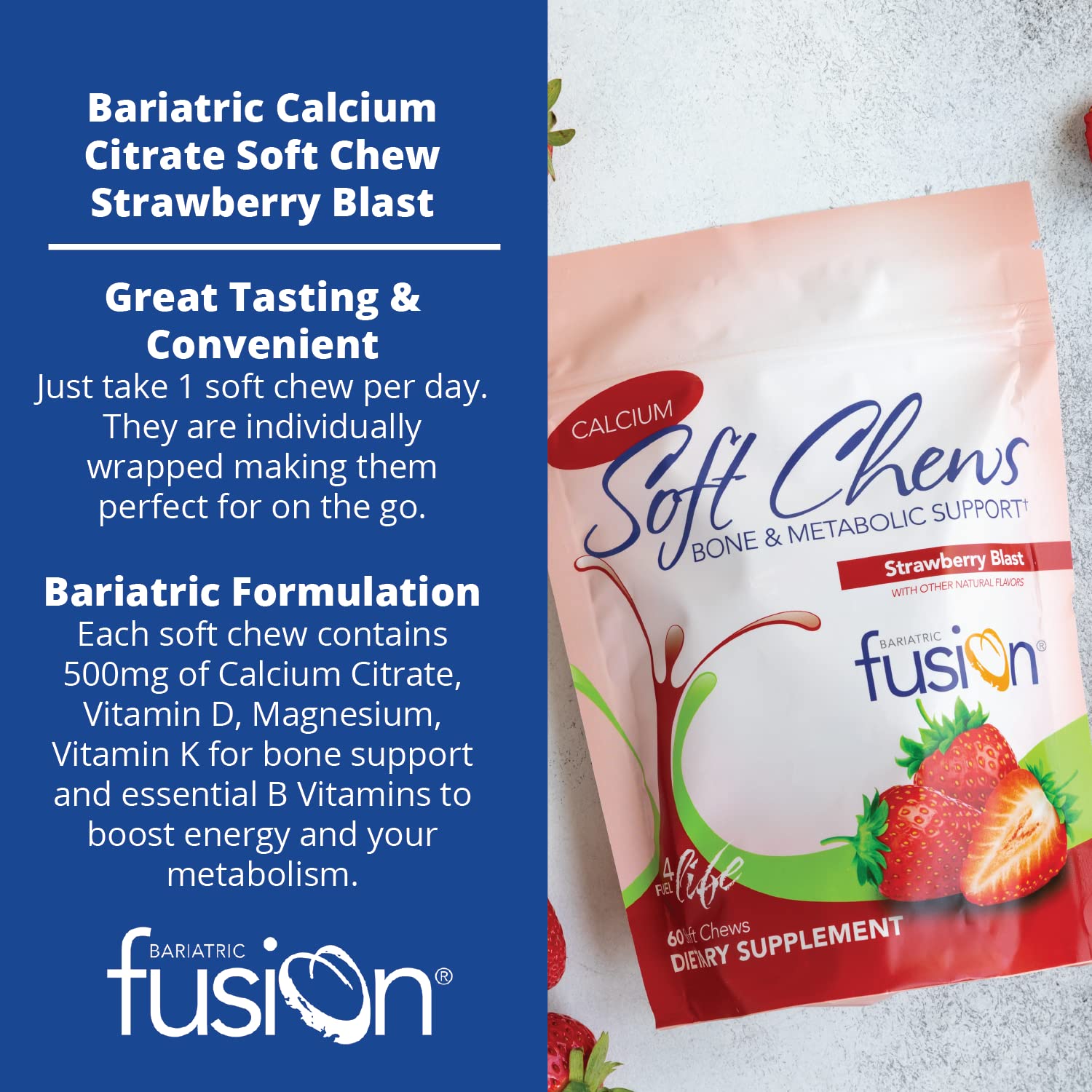 Foto 4 pulgar | Suplemento Bariatric Fusion Citrato De Calcio Y Energy Chew - Venta Internacional.