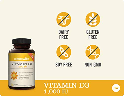 Foto 5 pulgar | Suplemento De Vitamina D3 De Naturewise, 1000 Ui, 25 Mcg, Suministro Para 1 Año - Venta Internacional.