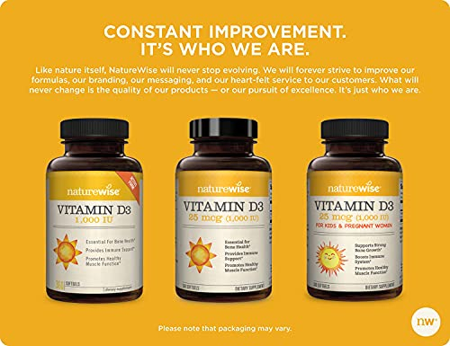 Foto 7 | Suplemento De Vitamina D3 De Naturewise, 1000 Ui, 25 Mcg, Suministro Para 1 Año - Venta Internacional.