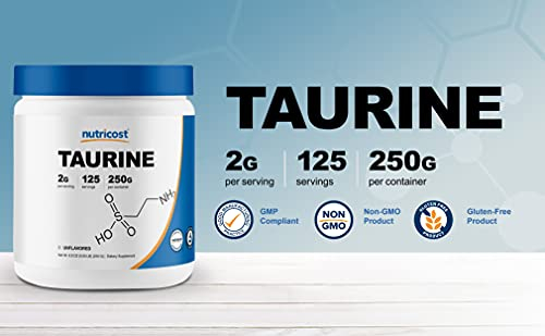 Foto 4 pulgar | Suplemento Nutricost De Taurina En Polvo 250 G - 125 Porciones - Venta Internacional.