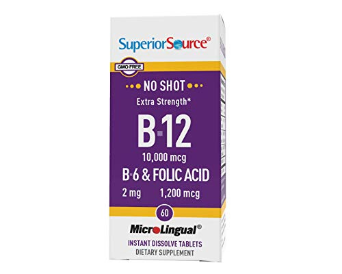 Foto 2 pulgar | Vitamina B12, Cianocobalamina, 10000 Mcg, Superior Source, 60 Tabletas - Venta Internacional.