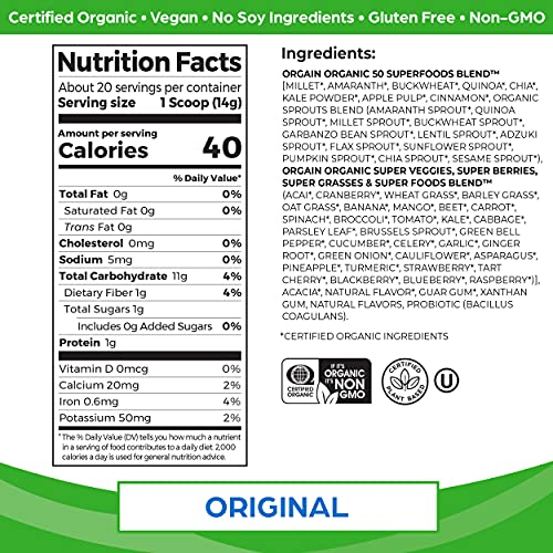 Foto 3 pulgar | Superfoods En Polvo Orgain Organic Green Original 280 G - Venta Internacional.