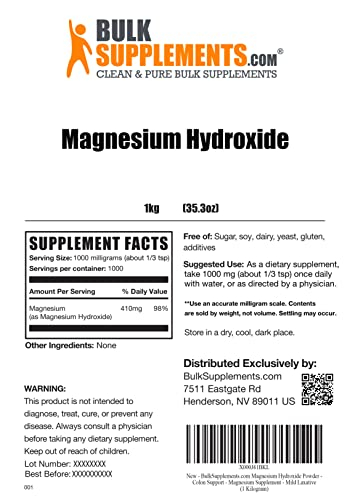 Foto 3 pulgar | Suplemento De Magnesio Bulksupplements.com 1 Kg (410 Mg/porción) - Venta Internacional.