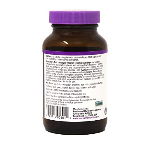 Foto 4 pulgar | Suplemento Bluebonnet Natural De Vitamina E De Espectro Completo - Venta Internacional.