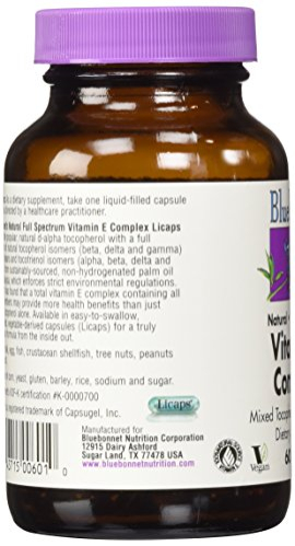 Foto 5 pulgar | Suplemento Bluebonnet Natural De Vitamina E De Espectro Completo - Venta Internacional.