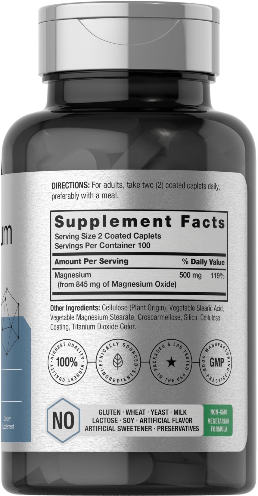 Foto 3 pulgar | Suplemento Horbäach Magnesio 250 Mg 200 Cápsulas Recubiertas - Venta Internacional.