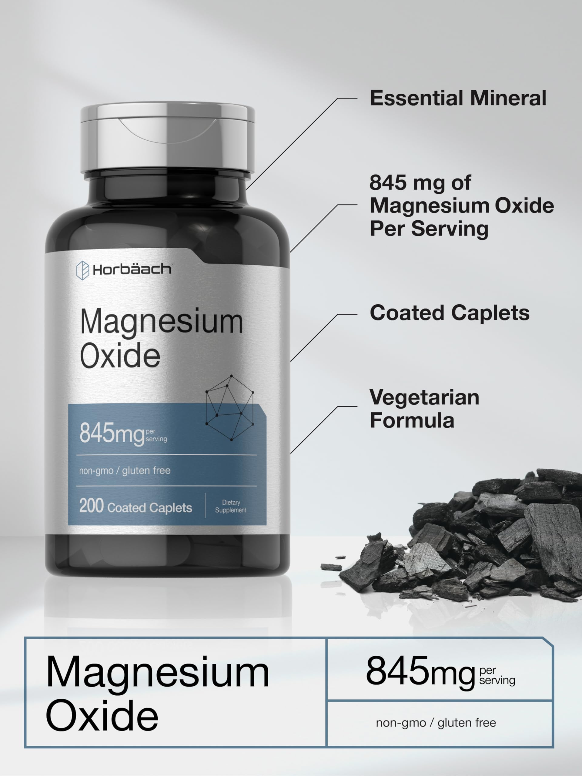 Foto 5 pulgar | Suplemento Horbäach Magnesio 250 Mg 200 Cápsulas Recubiertas - Venta Internacional.
