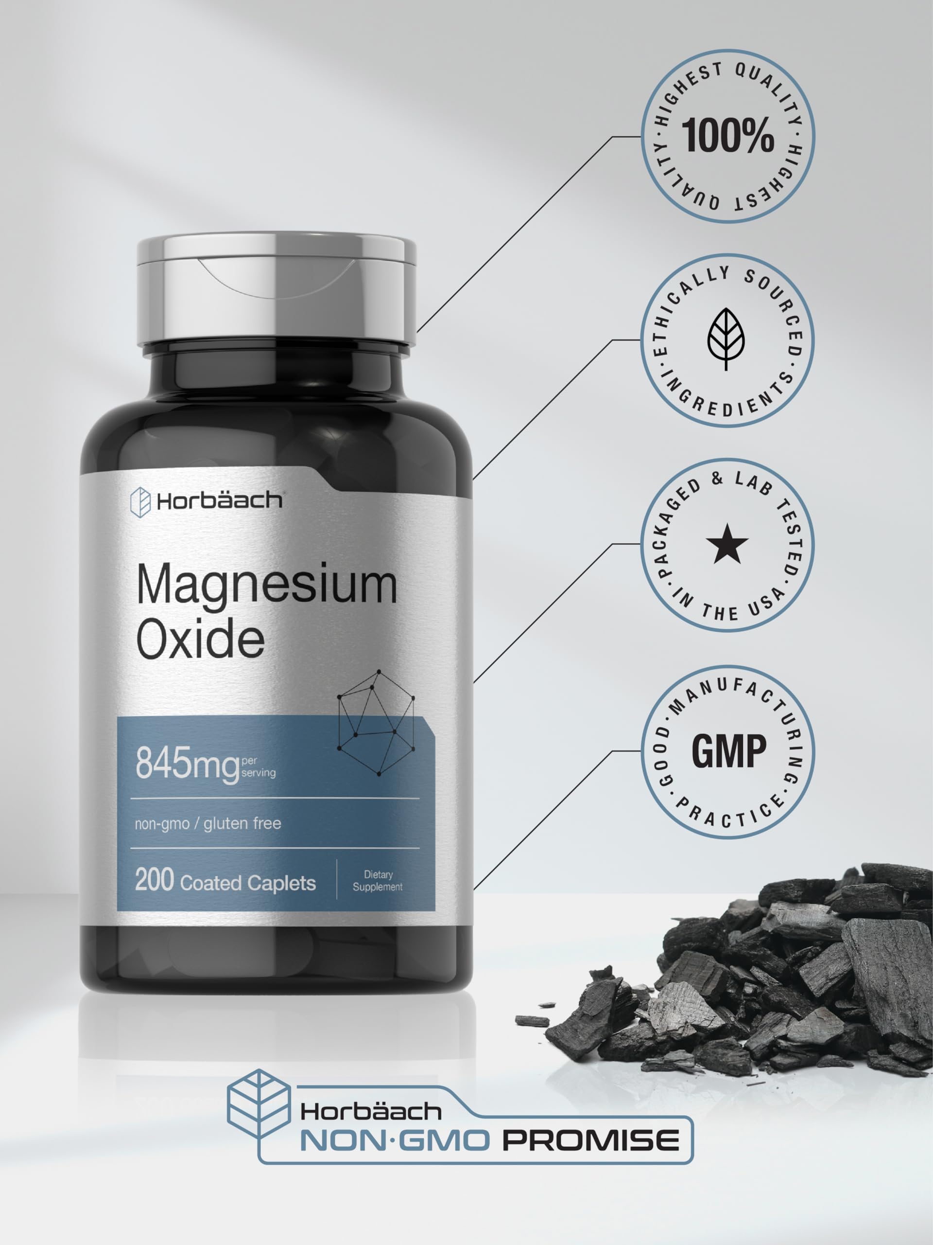 Foto 7 pulgar | Suplemento Horbäach Magnesio 250 Mg 200 Cápsulas Recubiertas - Venta Internacional.