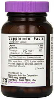 Foto 2 | Suplemento Bluebonnet Nutrition Picolinato De Cromo 500 Mcg 1 - Venta Internacional.